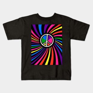 Hippie Peace Rainbow Kids T-Shirt